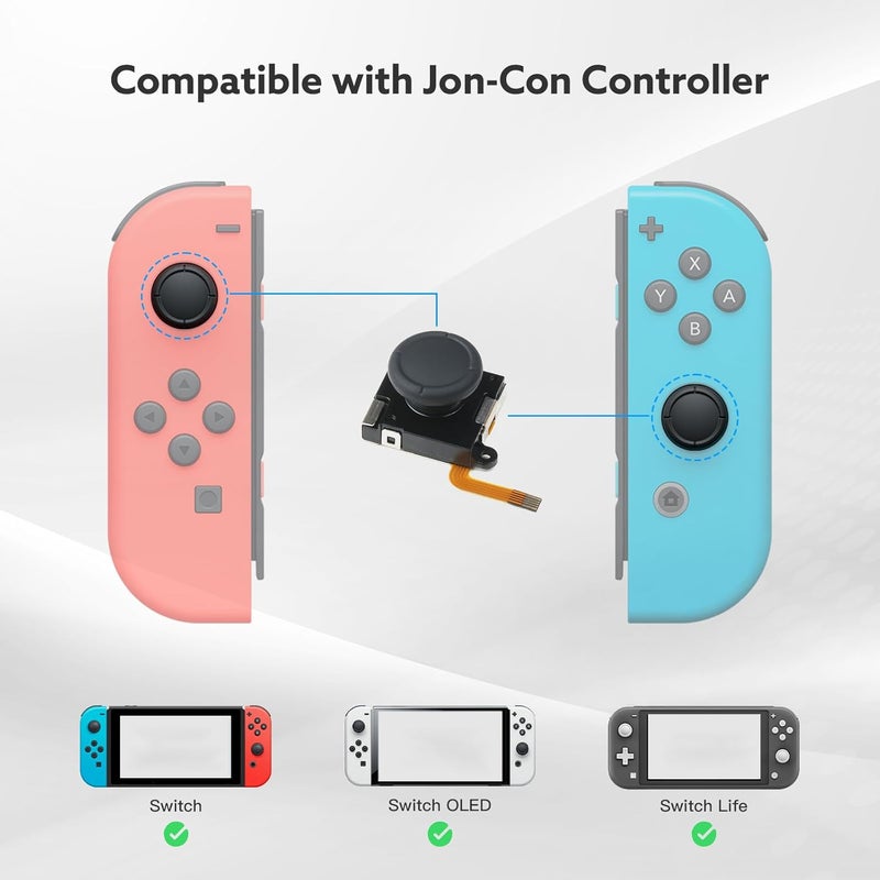 BRONAL TMR Hall Effect Joystick Replacement for JoyCon - 30 in 1 [No Drifting] for Switch/OLED Joy Con Controller & Lite, Repair Tool Kit [2 Pack] - Image 2